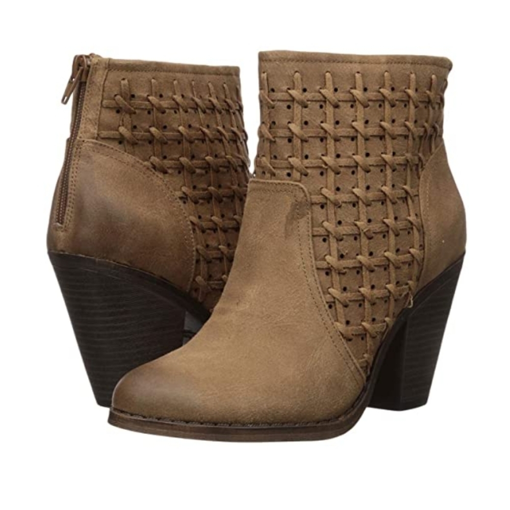 New Fergalicious Womens Worthy Woven Ankle Booties